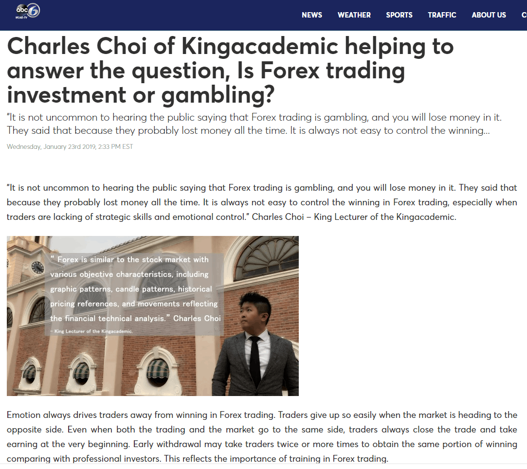 Charles Was Reported By Abc6 To Talk About Forex Trading Kingacademic - 